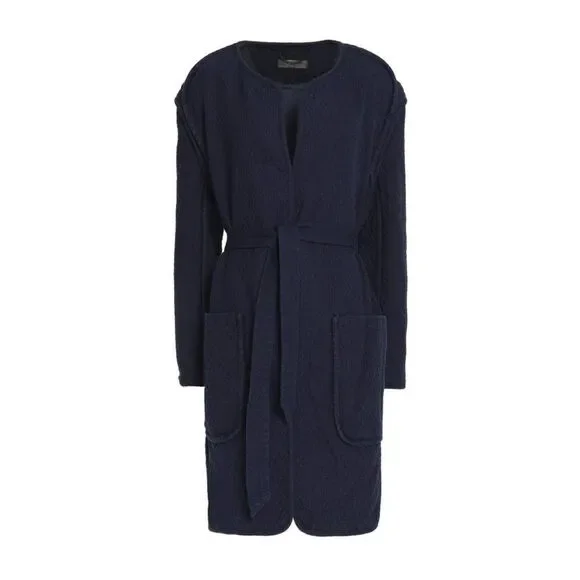 Rag & Bone Quilted Self Tie Liner Coat - /Navy Size S Jackets & Coats